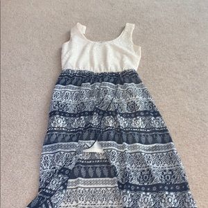 White and blue dress